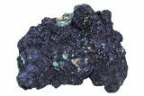 Sparkling Azurite Crystals on Fibrous Malachite - China #231833-1